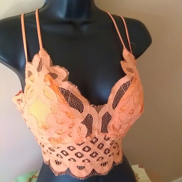 1X Sexy Lace Boudoir Bra & Matched Earrings! Mango Criss-Cross Spaghetti Straps - Picture 14 of 14